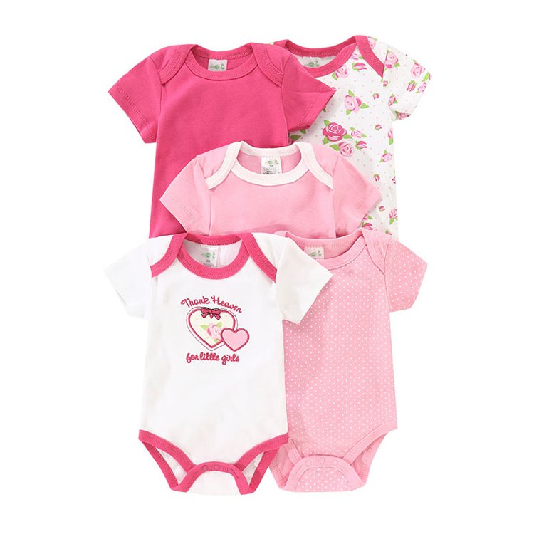 5 in 1 newborn baby short sleeve romper baby onesie cotton baby clothes for summer