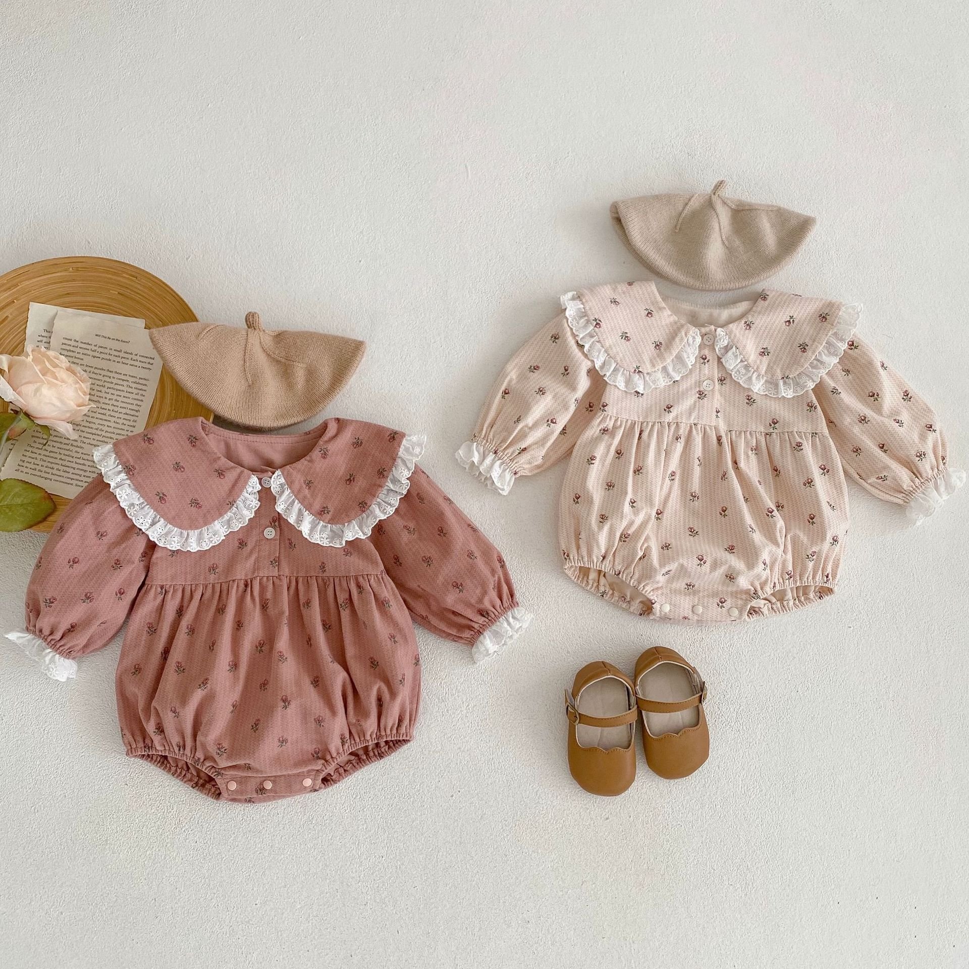 Infant Clothes 2022 New Cute Nubao Flower Jumpsuit Cotton Baby Long Sleeve Romper