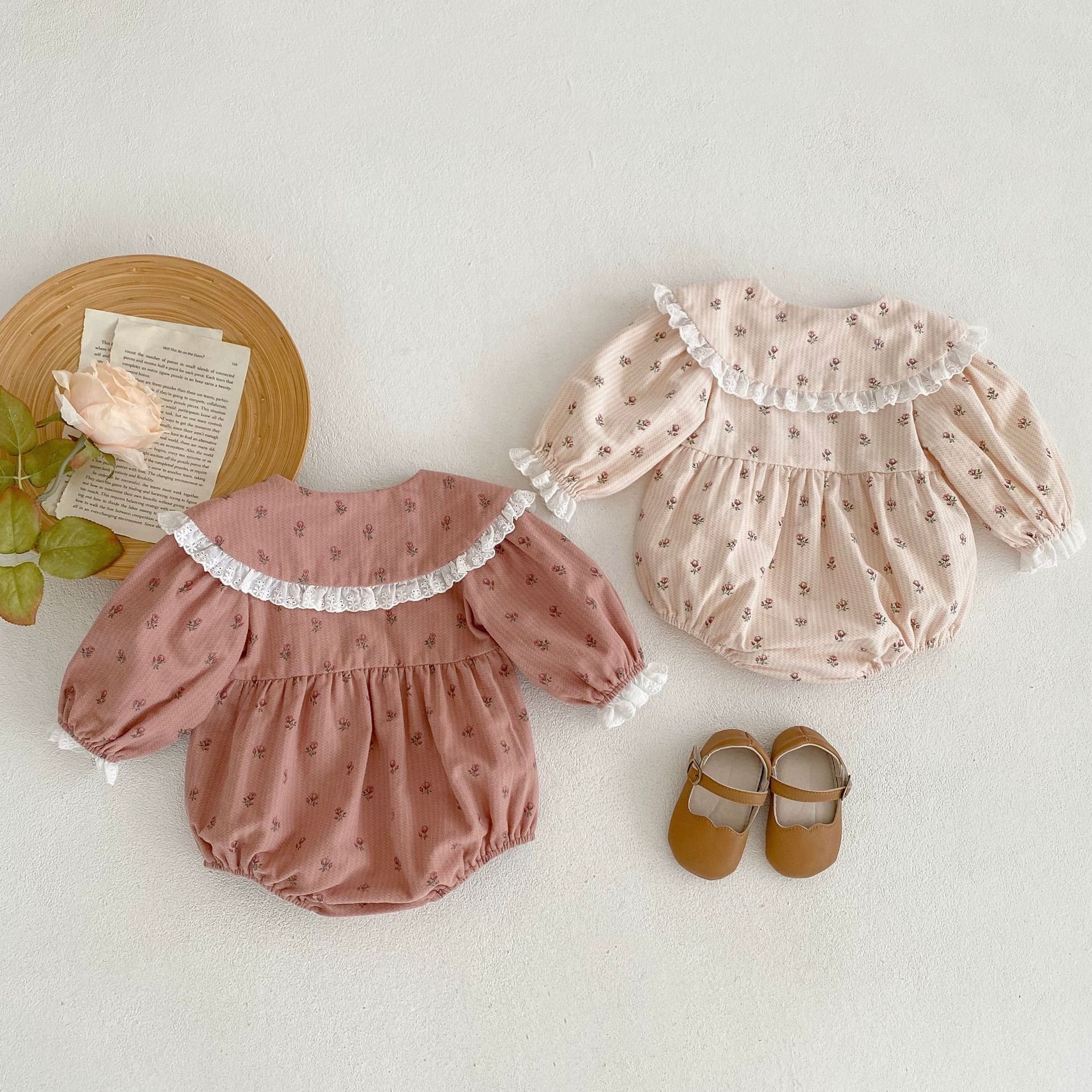 Infant Clothes 2022 New Cute Nubao Flower Jumpsuit Cotton Baby Long Sleeve Romper