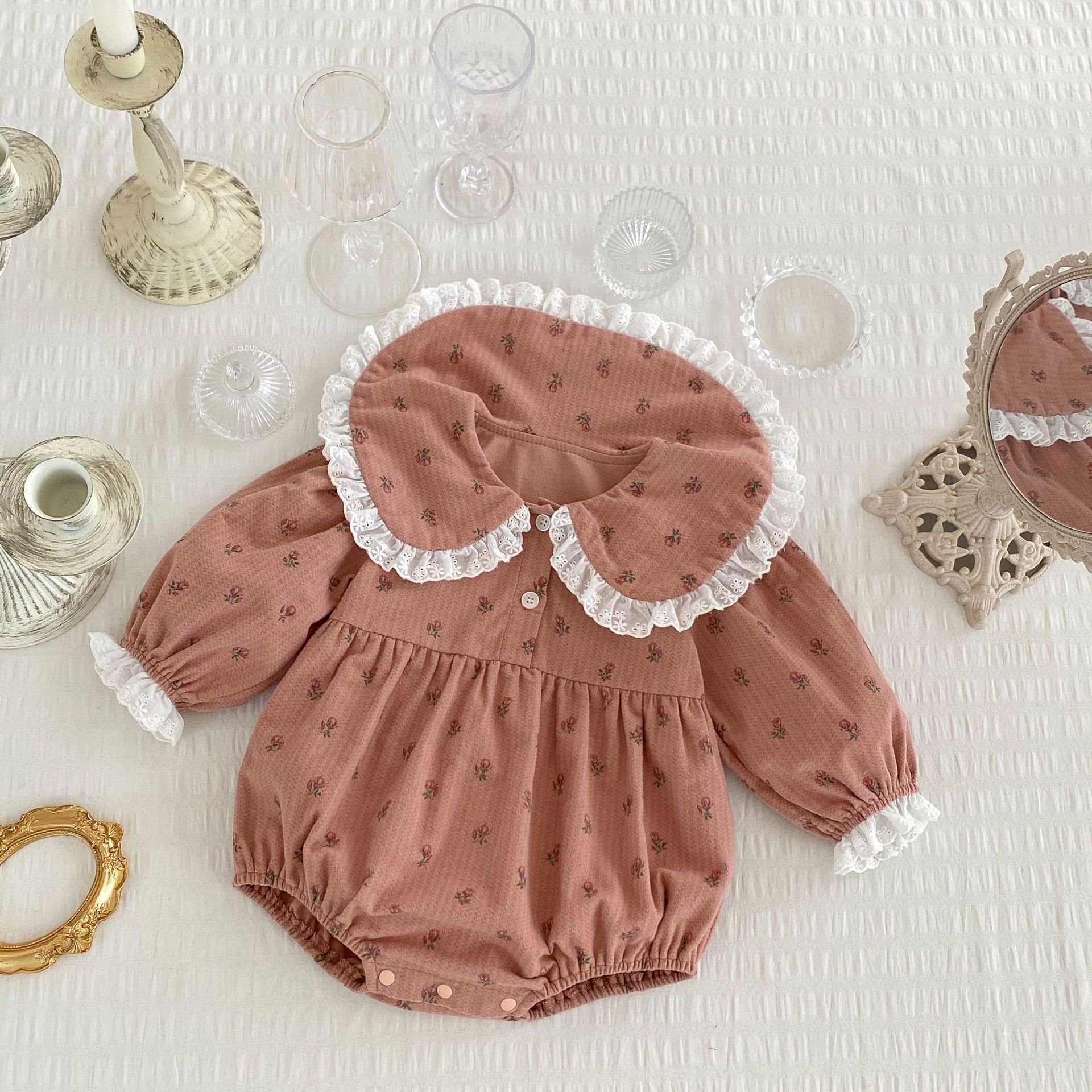 Infant Clothes 2022 New Cute Nubao Flower Jumpsuit Cotton Baby Long Sleeve Romper