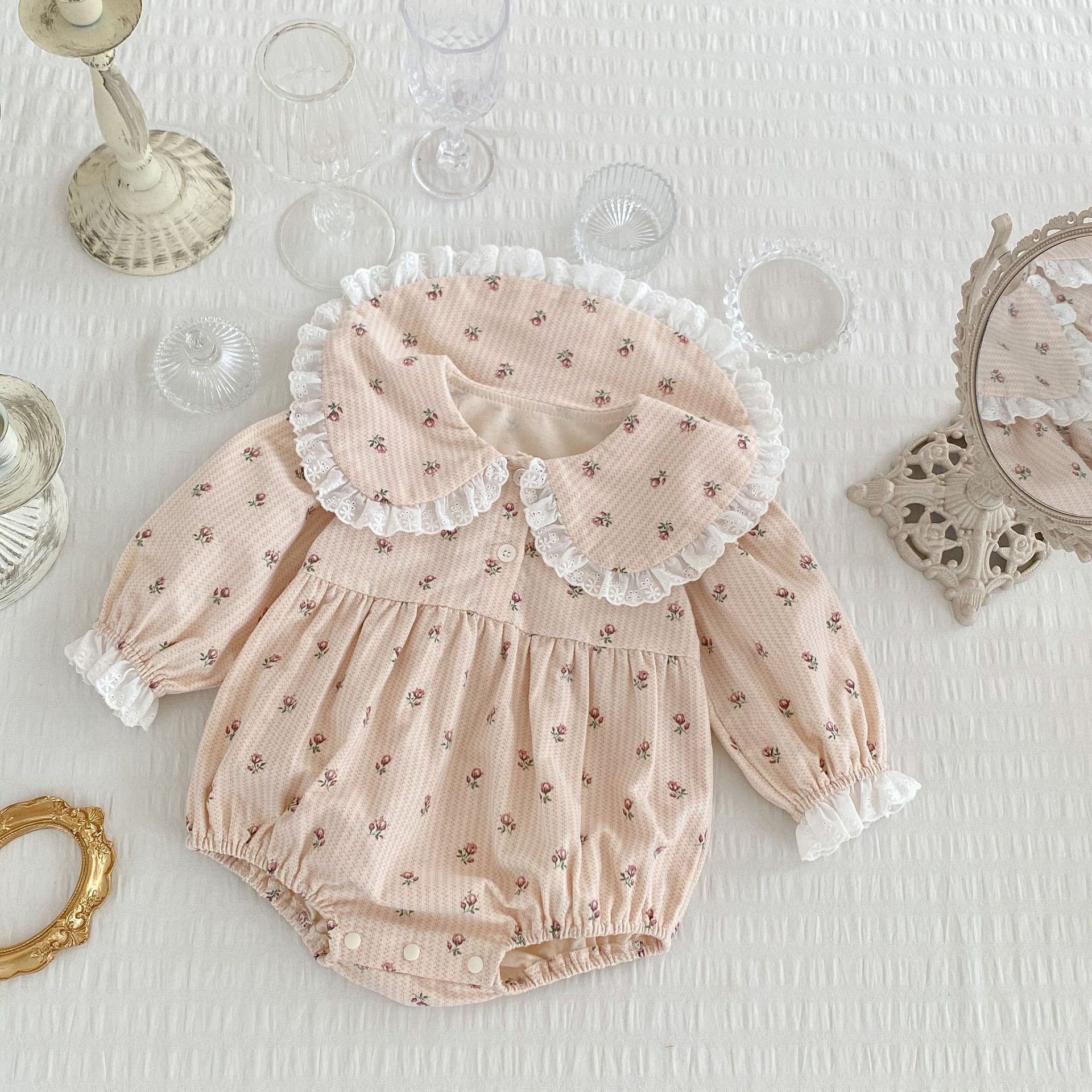 Infant Clothes 2022 New Cute Nubao Flower Jumpsuit Cotton Baby Long Sleeve Romper