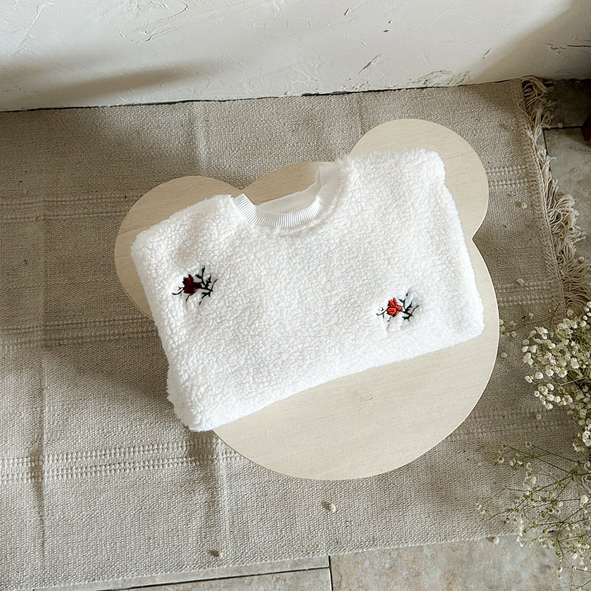 Winter Baby Romper Infant Chamomile Embroidered Warm Long Sleeve Bodysuit Toddler Clothes
