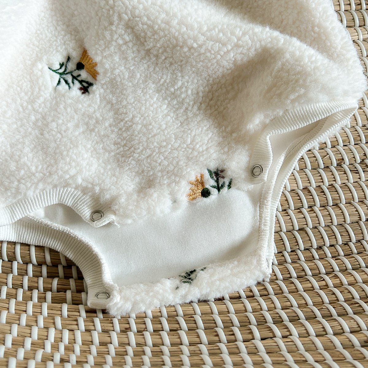 Winter Baby Romper Infant Chamomile Embroidered Warm Long Sleeve Bodysuit Toddler Clothes