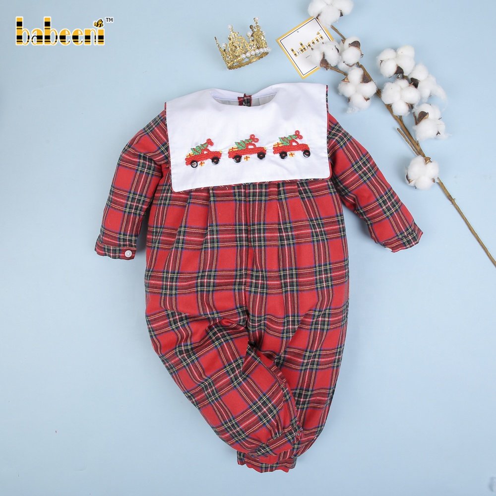 Nativity Scene Embroidery Boy Long Bubble ODM OEM Wholesale Smocked Children Boy Clothing - BB2894