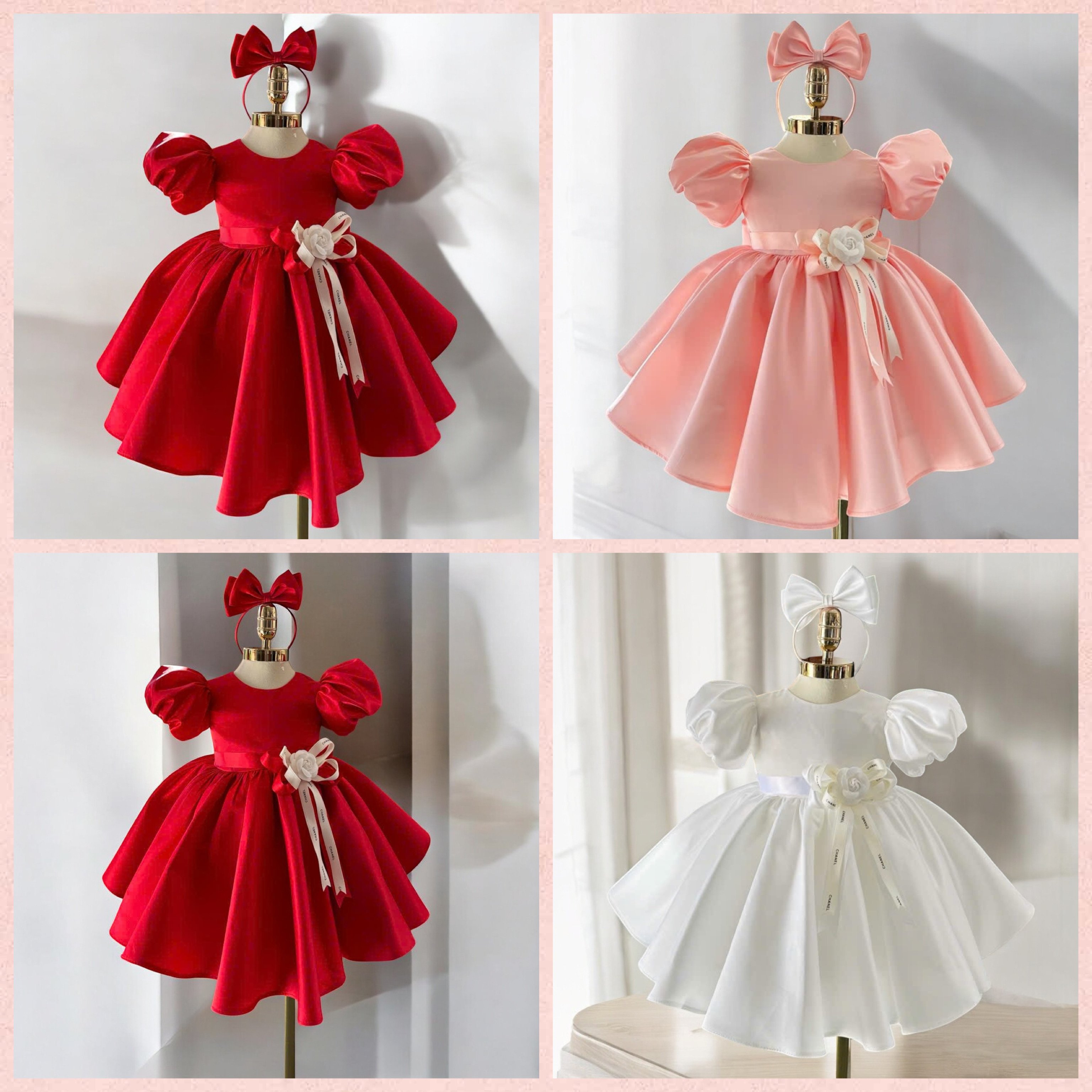2 Princess Chan Floral Dress Short Dress for Girls Summer Cotton Princess OEM ODM Competitive Price 12 Years Age Vietnam Made