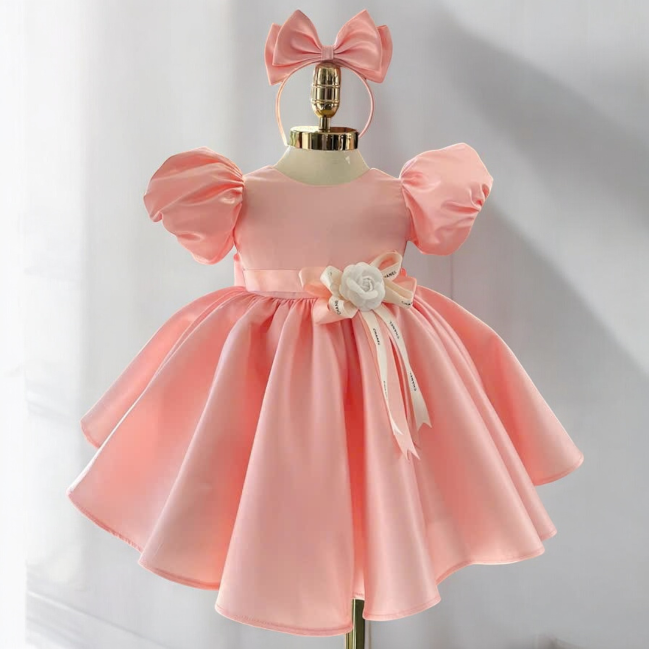 2 Princess Chan Floral Dress Short Dress for Girls Summer Cotton Princess OEM ODM Competitive Price 12 Years Age Vietnam Made