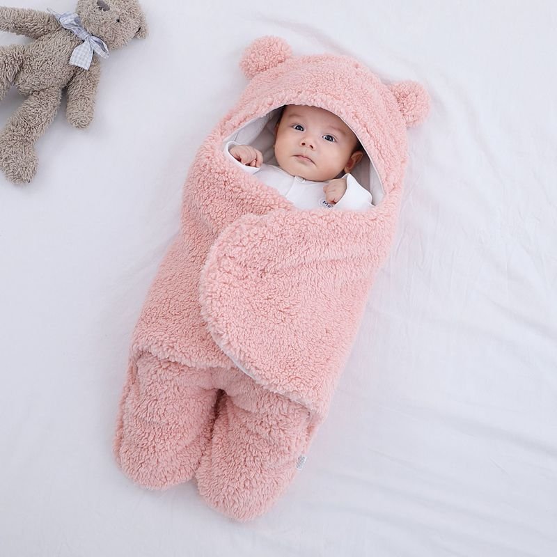 Hot Selling Winter Sleeping Nursery Wrap Ultra Baby Sleep Sack Soft Fluffy Newborn Blanket Infant Baby Sleeping Bag baby romper