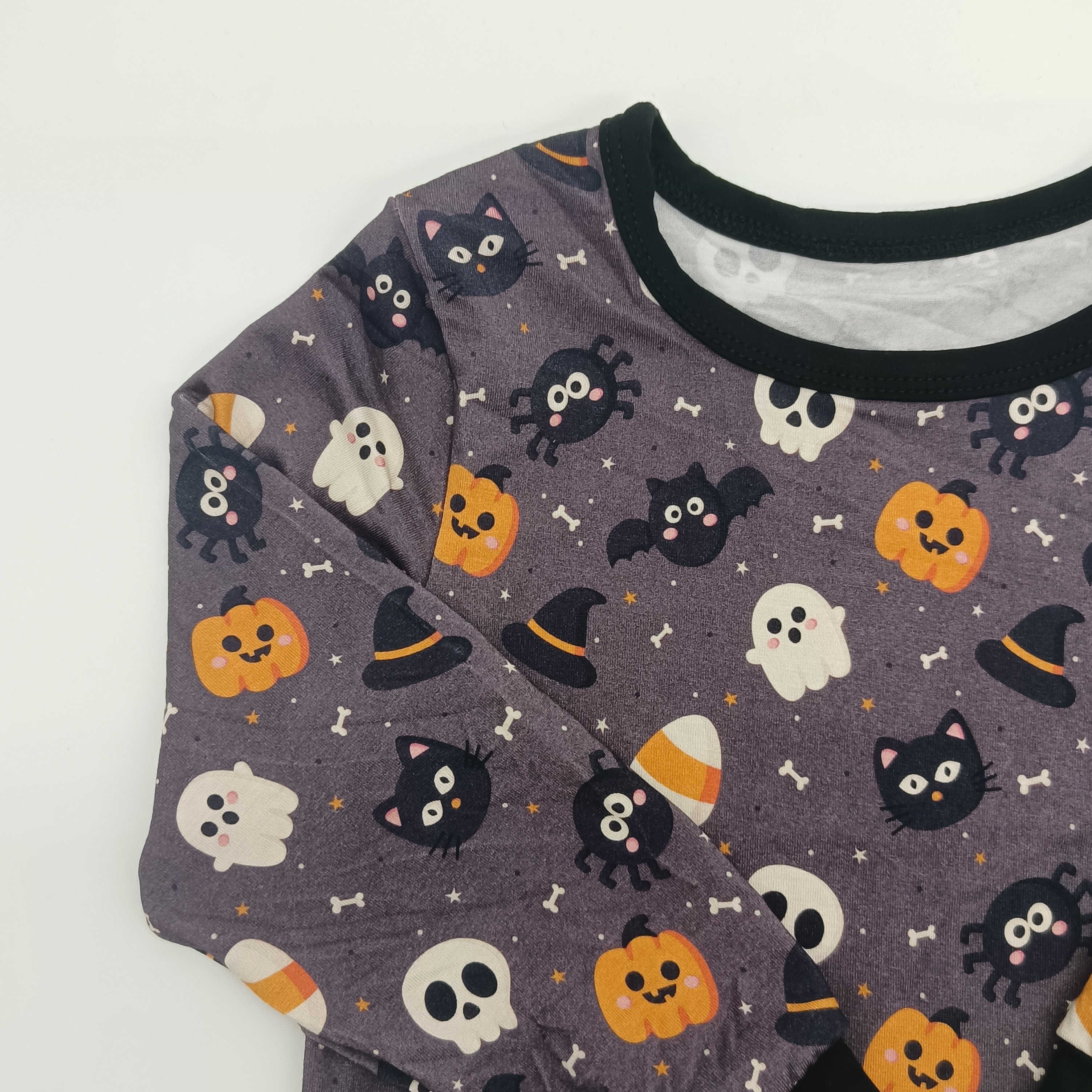 Halloween High Quality Bamboo baby customized pattern Clothing sets 2pcs