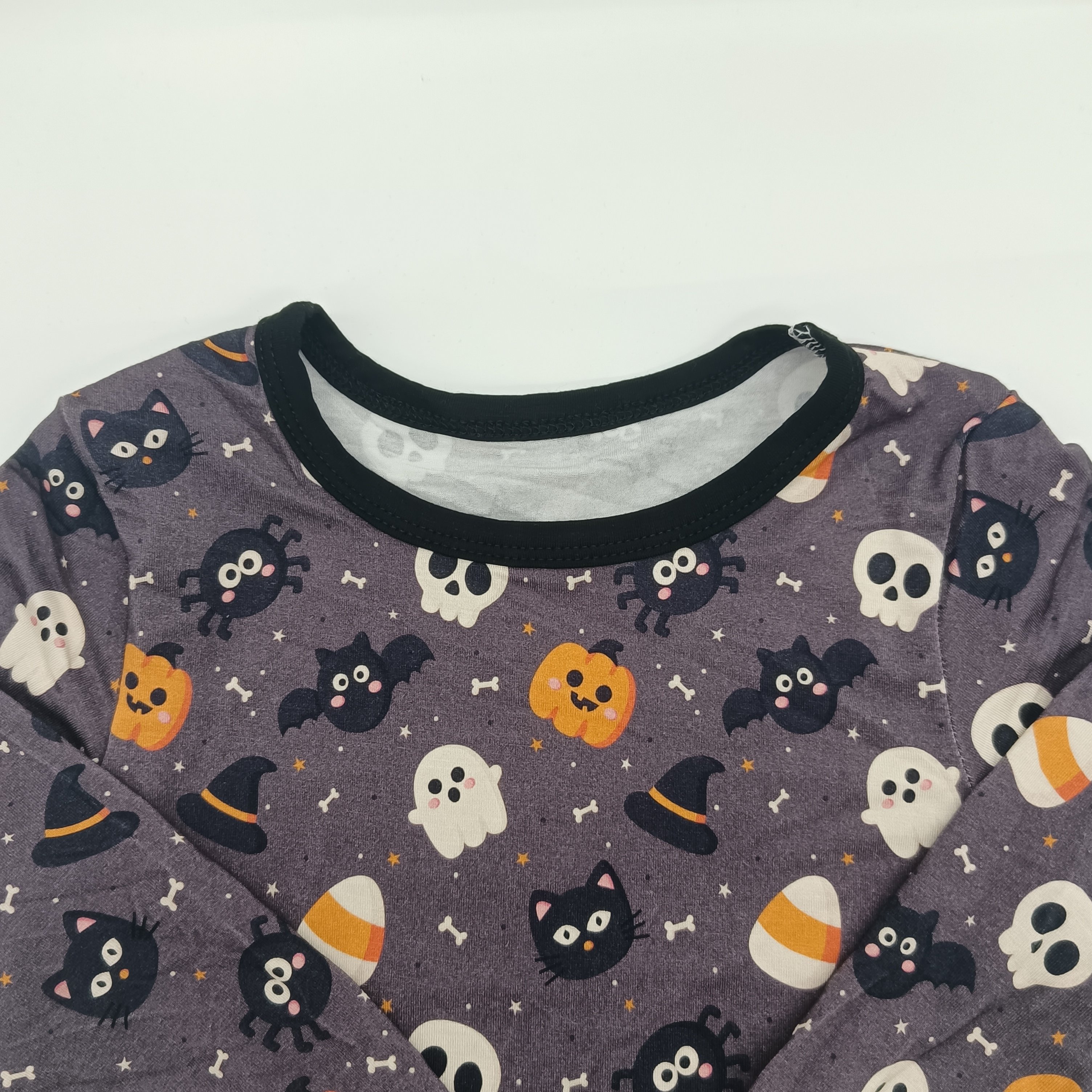 Halloween High Quality Bamboo baby customized pattern Clothing sets 2pcs