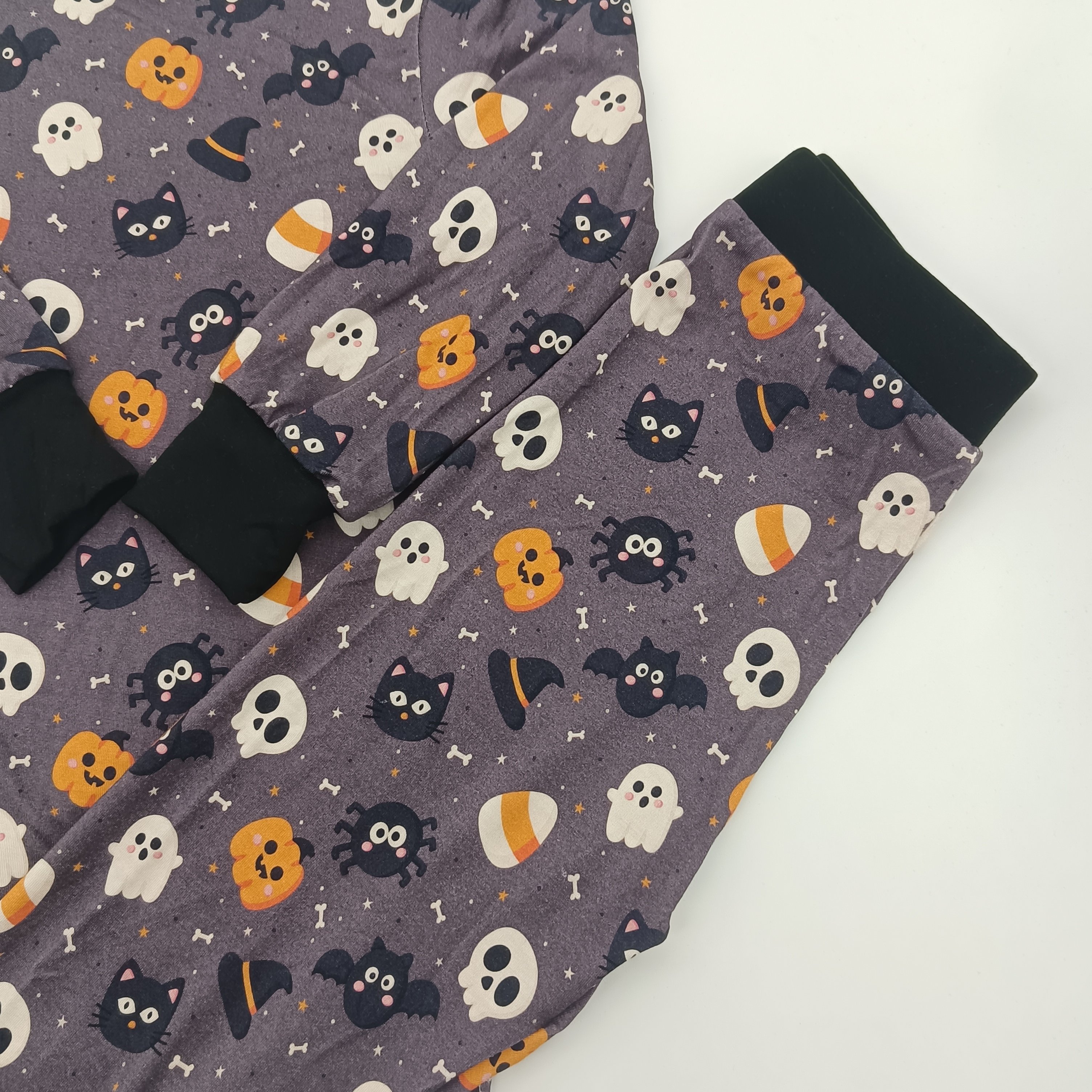Halloween High Quality Bamboo baby customized pattern Clothing sets 2pcs