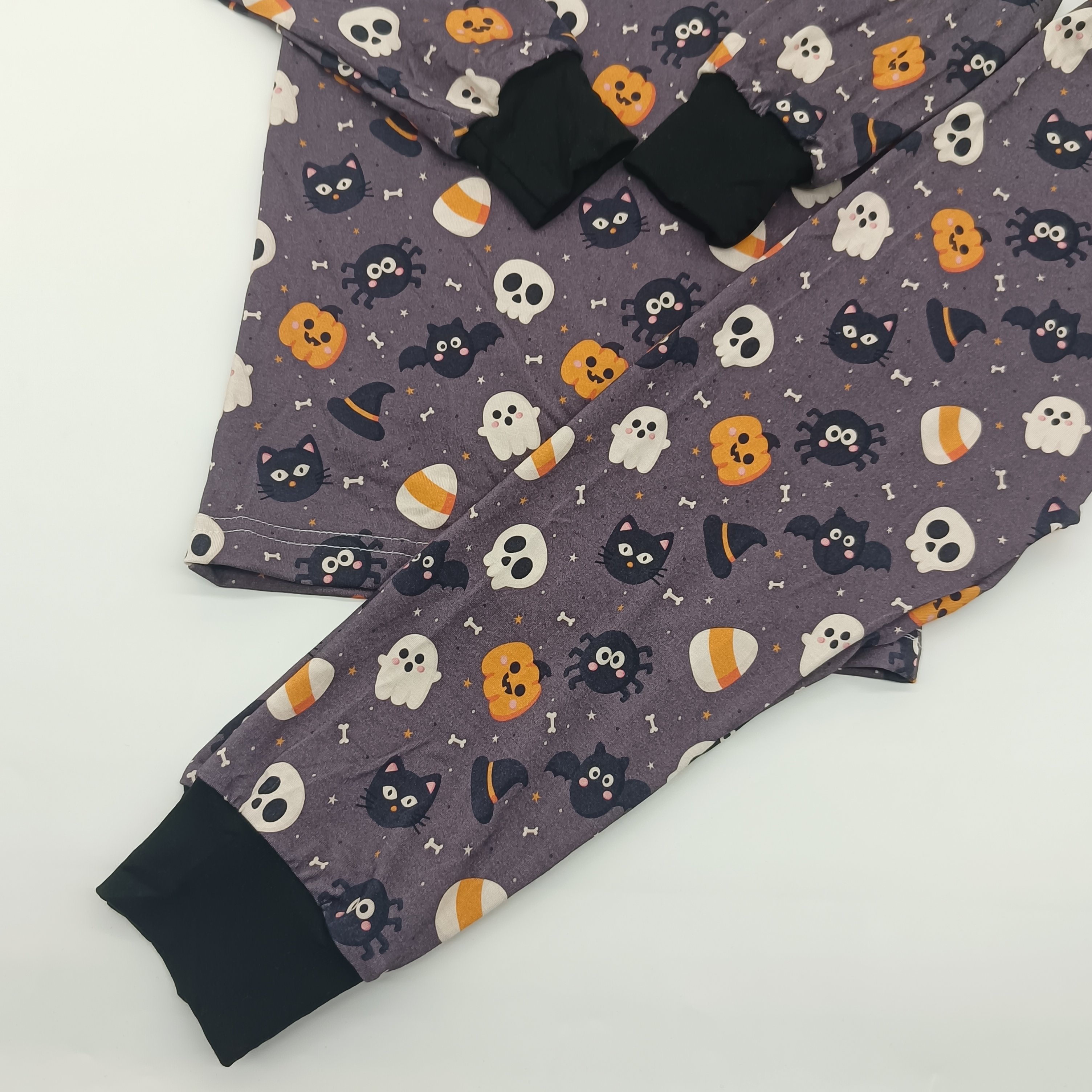 Halloween High Quality Bamboo baby customized pattern Clothing sets 2pcs