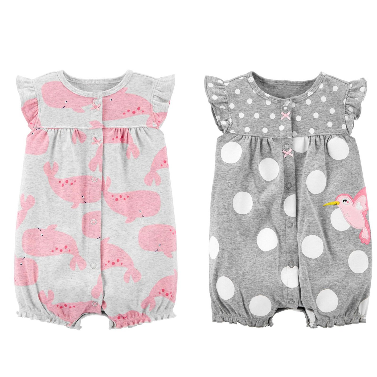 Custom Pear Snap-Up Baby Romper Newborn Baby Girl Clothes Summer Jumpsuits Ribbed Trim Cotton Kids Wear Rompers