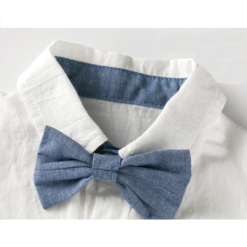 Summer boy baby gentleman suit baby romper overalls two-piece British style handsome dress