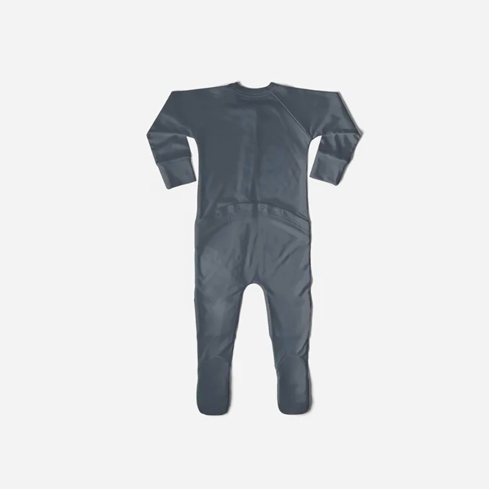 New Baby Foot Covered One-piece Solid Color Long Sleeve Organic Bamboo Clothes Baby Romper Zipper Baby Rompers 2 Way Zip