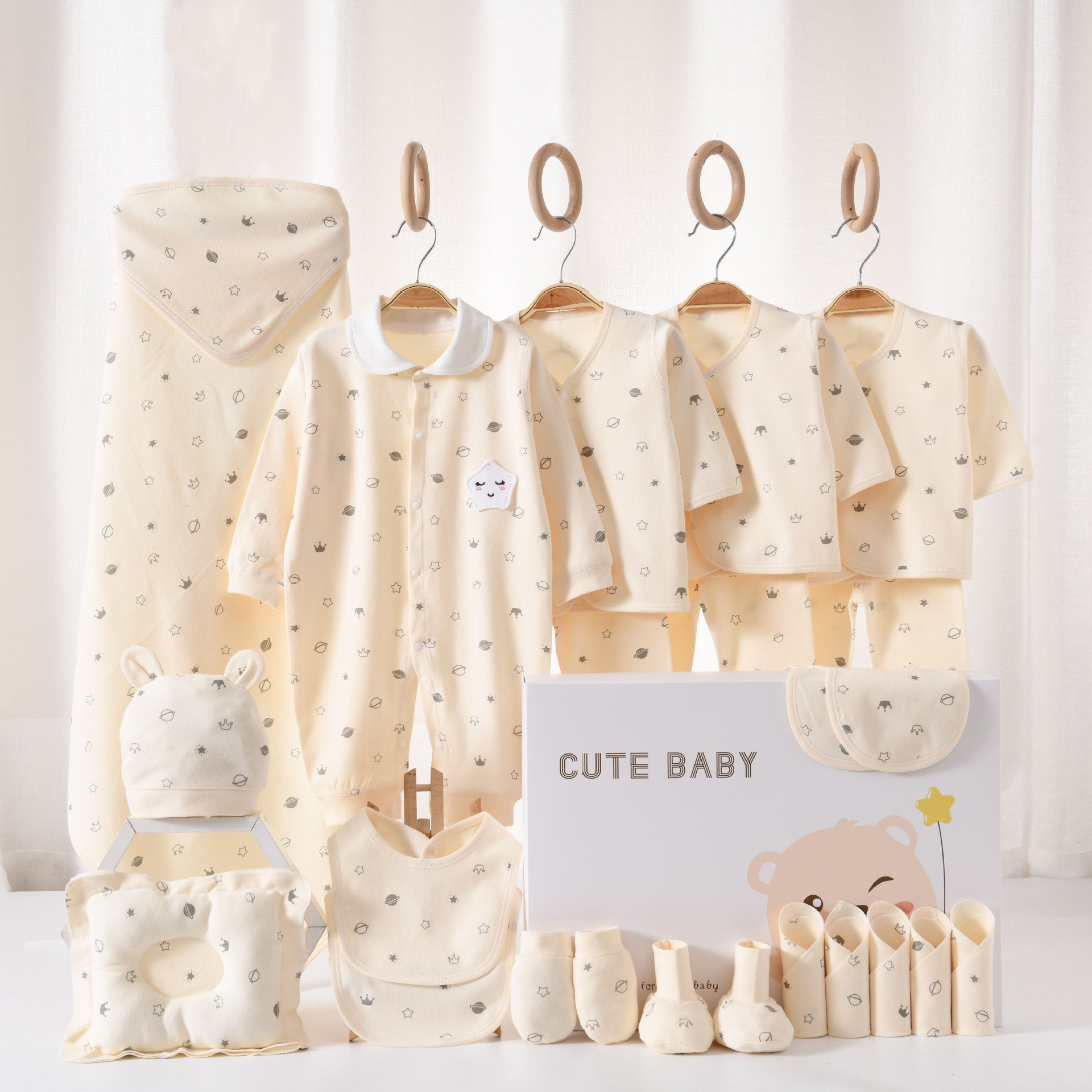 2024 New design 16/24 piece 100% Cotton Baby Romper infant clothing gift set newborn clothes for four seasons Baby Gift Box