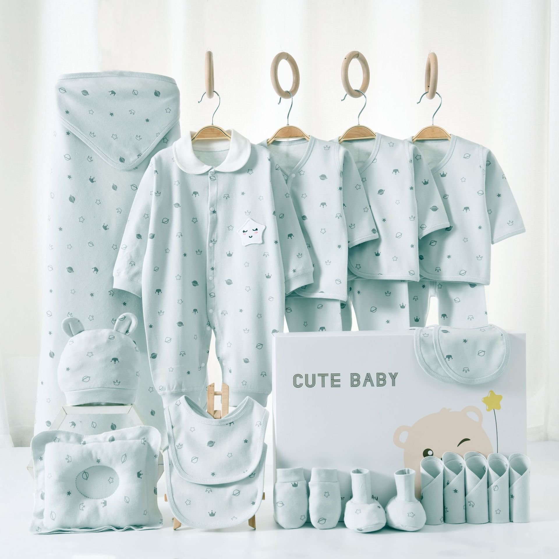 2024 New design 16/24 piece 100% Cotton Baby Romper infant clothing gift set newborn clothes for four seasons Baby Gift Box