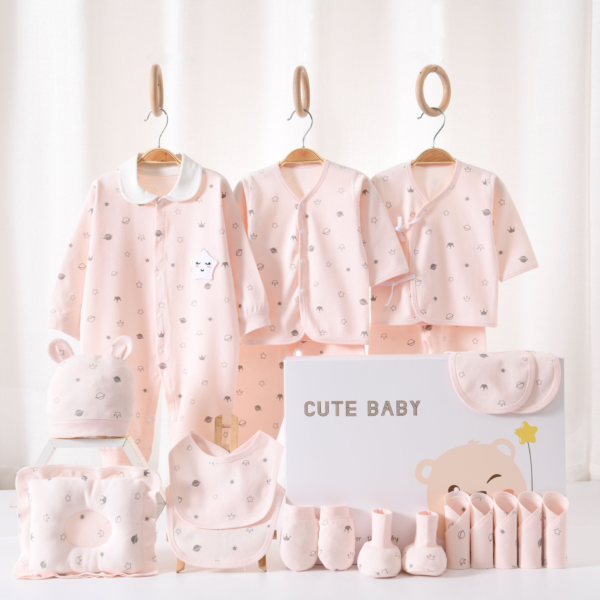 2024 New design 16/24 piece 100% Cotton Baby Romper infant clothing gift set newborn clothes for four seasons Baby Gift Box