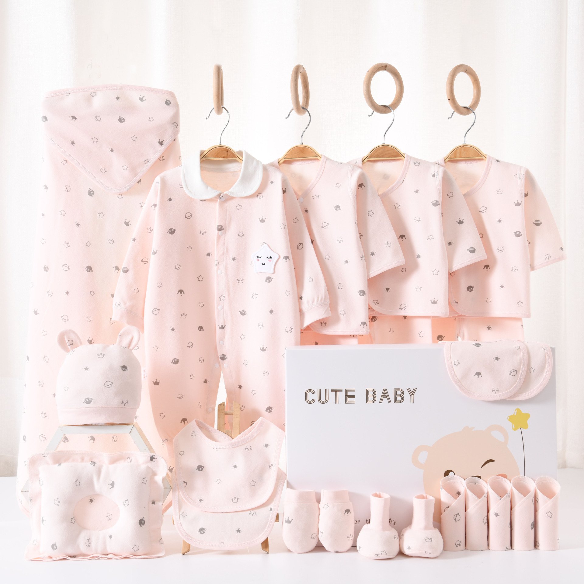 2024 New design 16/24 piece 100% Cotton Baby Romper infant clothing gift set newborn clothes for four seasons Baby Gift Box