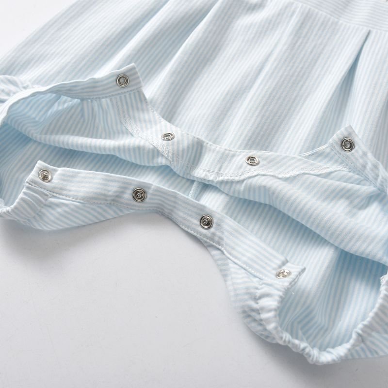 OEM Summer Spanish 100% Cotton Clothing Baby Boy Boutique Jumpsuit Newborn Short Sleeve Boys Bubble Romper New Born Baby Clothes