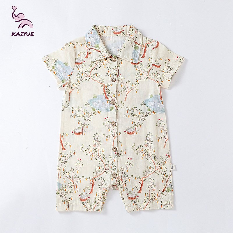 Unisex Summer Cotton Baby Romper Newborn Babi Jumpsuit with Button Closure Cute Unisex Baby Clothing ODM & OEM Service Available