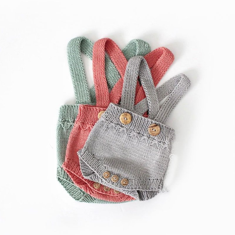 Factory Organic Cotton Plain Knitting Baby Overall baby Suspender short Pants soft Baby Romper.