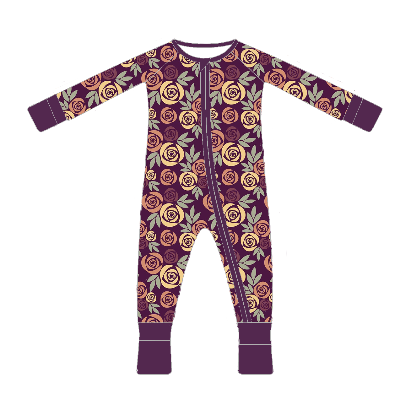 Custom Print 95% Bamboo Viscose 5% Spandex 210 GSM Baby Zipper Footed Sleeper Romper Clothes Toddler Kid Onesie Pajamas Clothing
