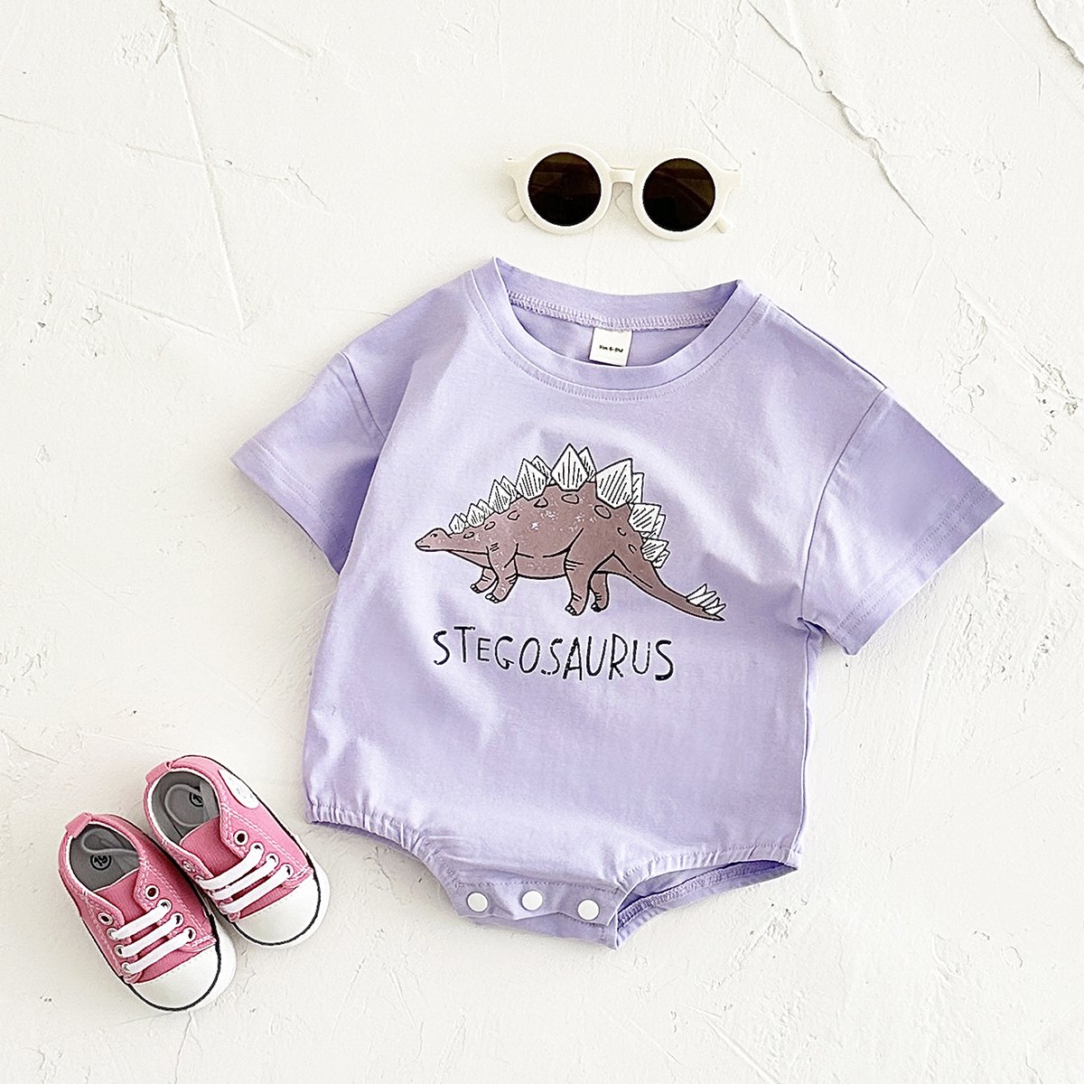 Baby Rompers Clothing Wholesale Summer Newborn Animal Dinosaur Print Jumpsuit Cotton Round Neck Short Sleeve Sleep Clothes