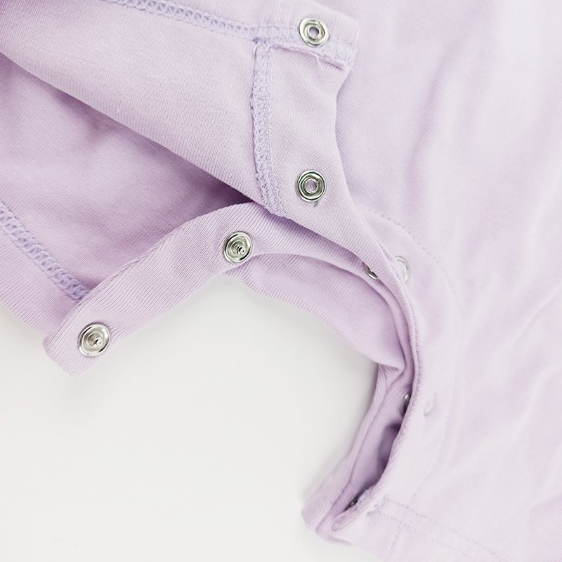 Pinuotu Newborn Baby Shortie Rompers Short Rolled Sleeves Bodysuit Infants Plain Onesies Boy Girl Light Purple Layette