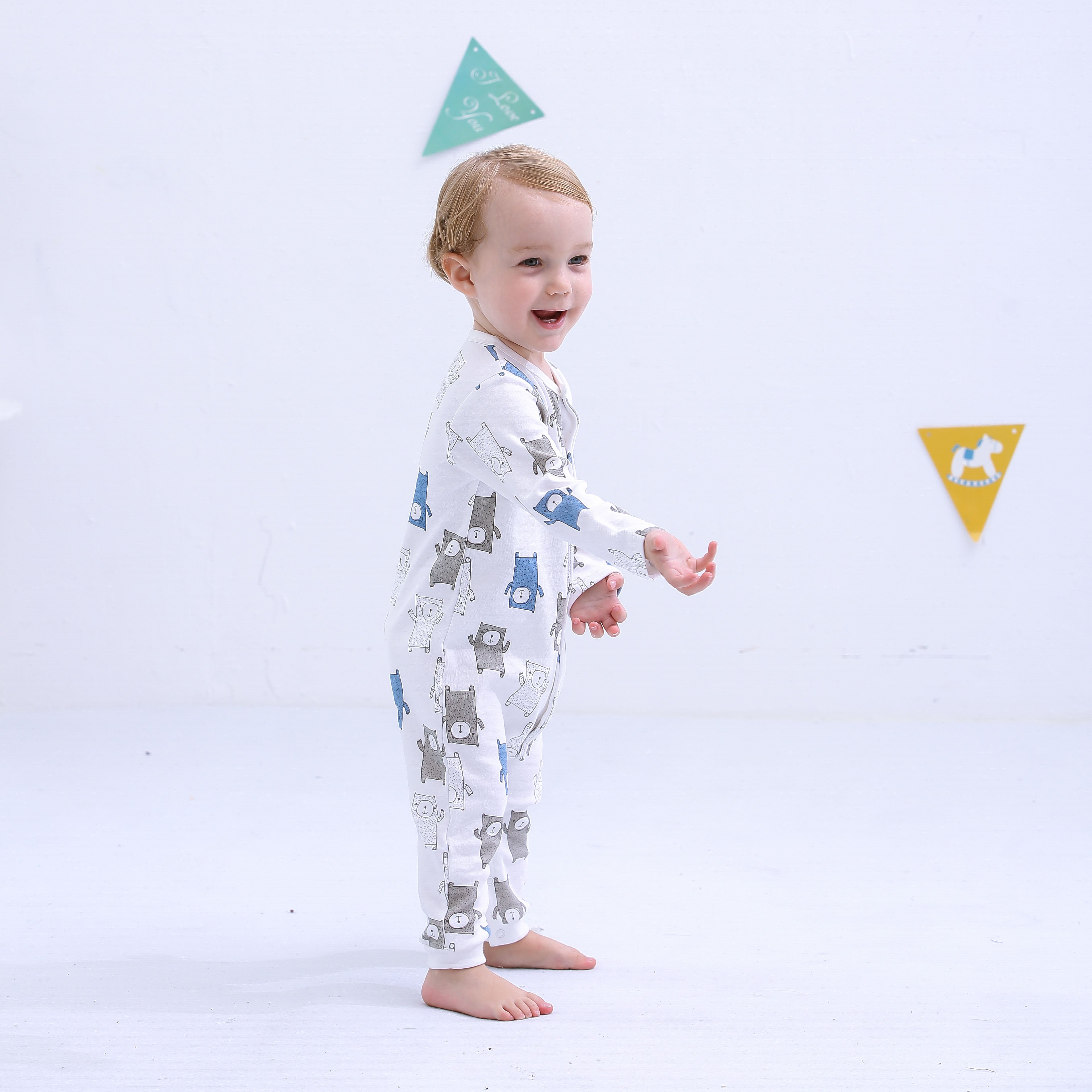 Long sleeve baby romper infant toddler jumpsuit outfit clothes garment with 100% cotton