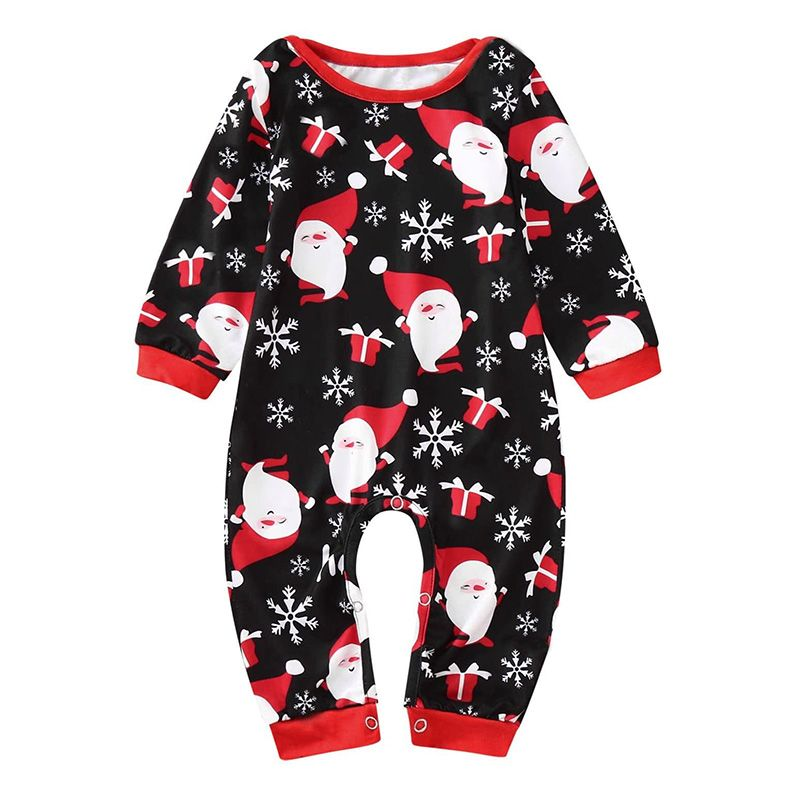 Toddlers Deer Santa Printed cotton romper Kids Christmas Pajama Baby clothes Children Holiday clothing Rompers
