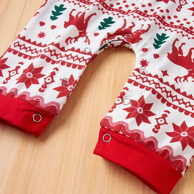 Toddlers Deer Santa Printed cotton romper Kids Christmas Pajama Baby clothes Children Holiday clothing Rompers