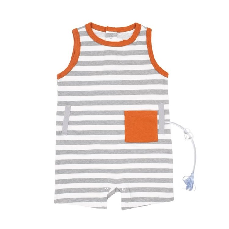 iBaifei Custom Organic Cotton Baby Jumpsuit Zipper Rompers Bamboo Onesie Baby Adaptive Clothes G-Tube Pajamas