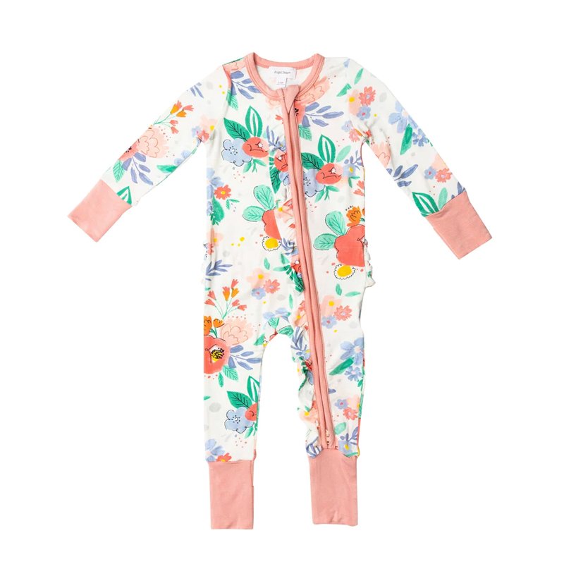 Wholesale Custom Print Newborn Baby Pajamas Baby Winter Pajamas Long Sleeve Organic Bamboo Zipper Baby Rompers
