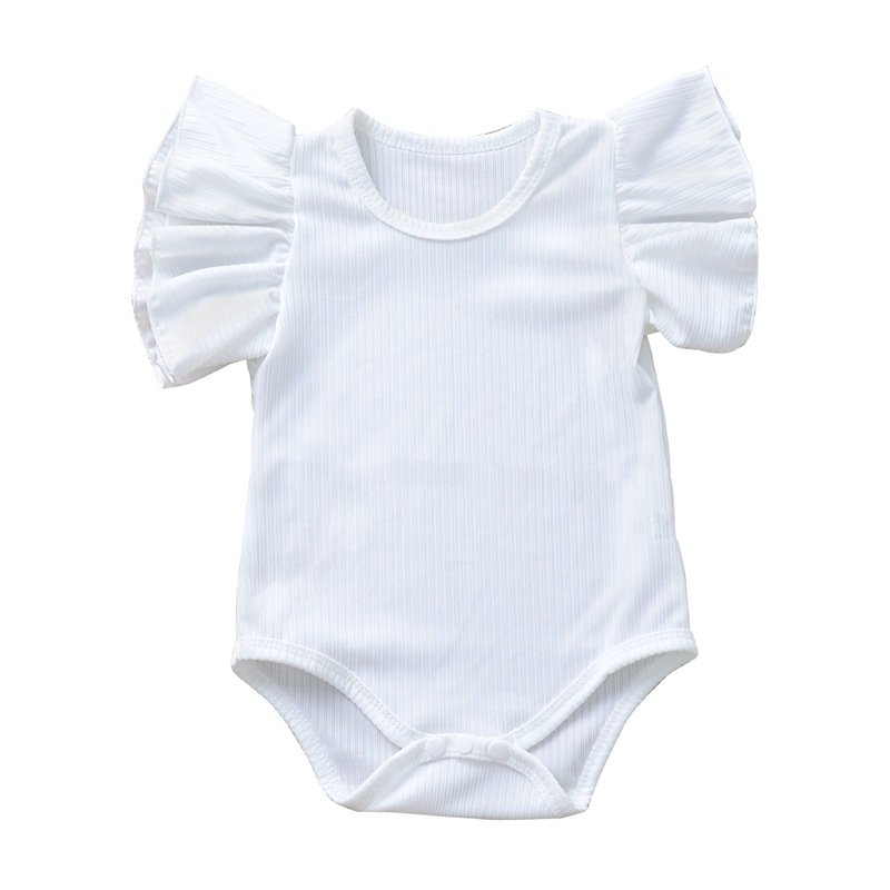 INS New Born Flower Sleeve Kids Jumpsuit Clothes Infant Costume Casual Quantity Cotton Triangle Baby Romper for Baby Girl