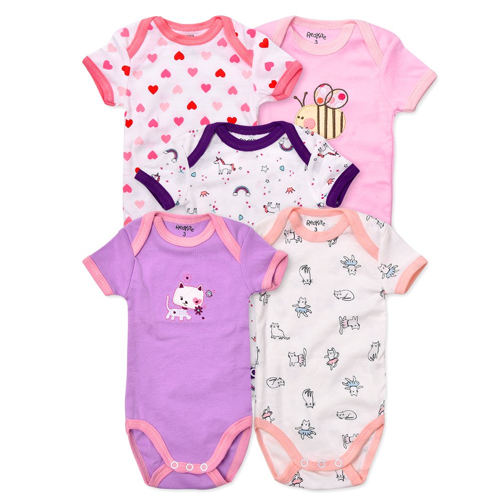 Summer baby clothes cotton infant toddler mixed design 5-piece set onesie baby rompers girl