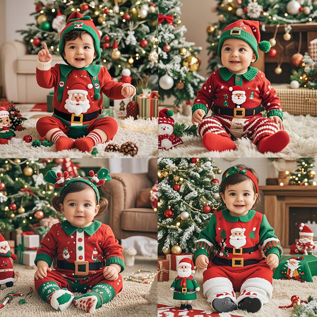 Unisex Custom Design Newborn Onesies Clothes Baby Romper Snap Button 100% Organic Cotton Long Sleeve Christmas Baby Clothes