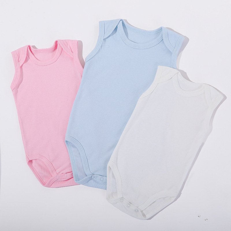 100% Cotton Knitted Fabric 180-220 gsm Babies Clothes New born Unisex Online Solid Color Baby Rompers with Envelope Collar