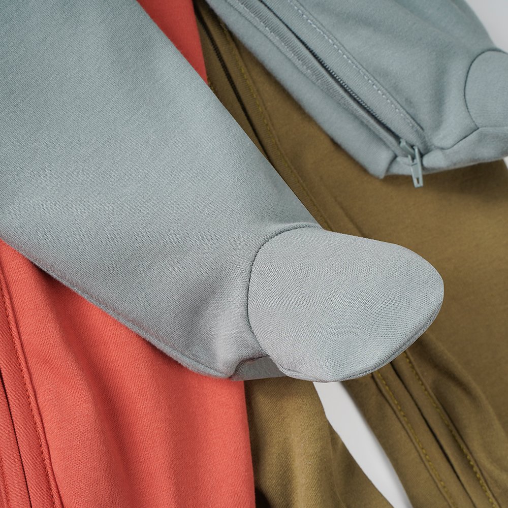 Wholesale 100% Organic Cotton Solid 13 Color Long Sleeve Footed Sleeper For Babies Newborn Pajamas Winter Baby Romper