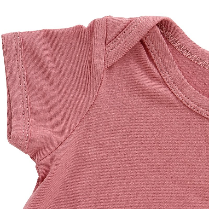 Wholesale cute new born baby clothes 95% bamboo 5% spandex soft knit short/long sleeves boutique Unisex plain baby romper