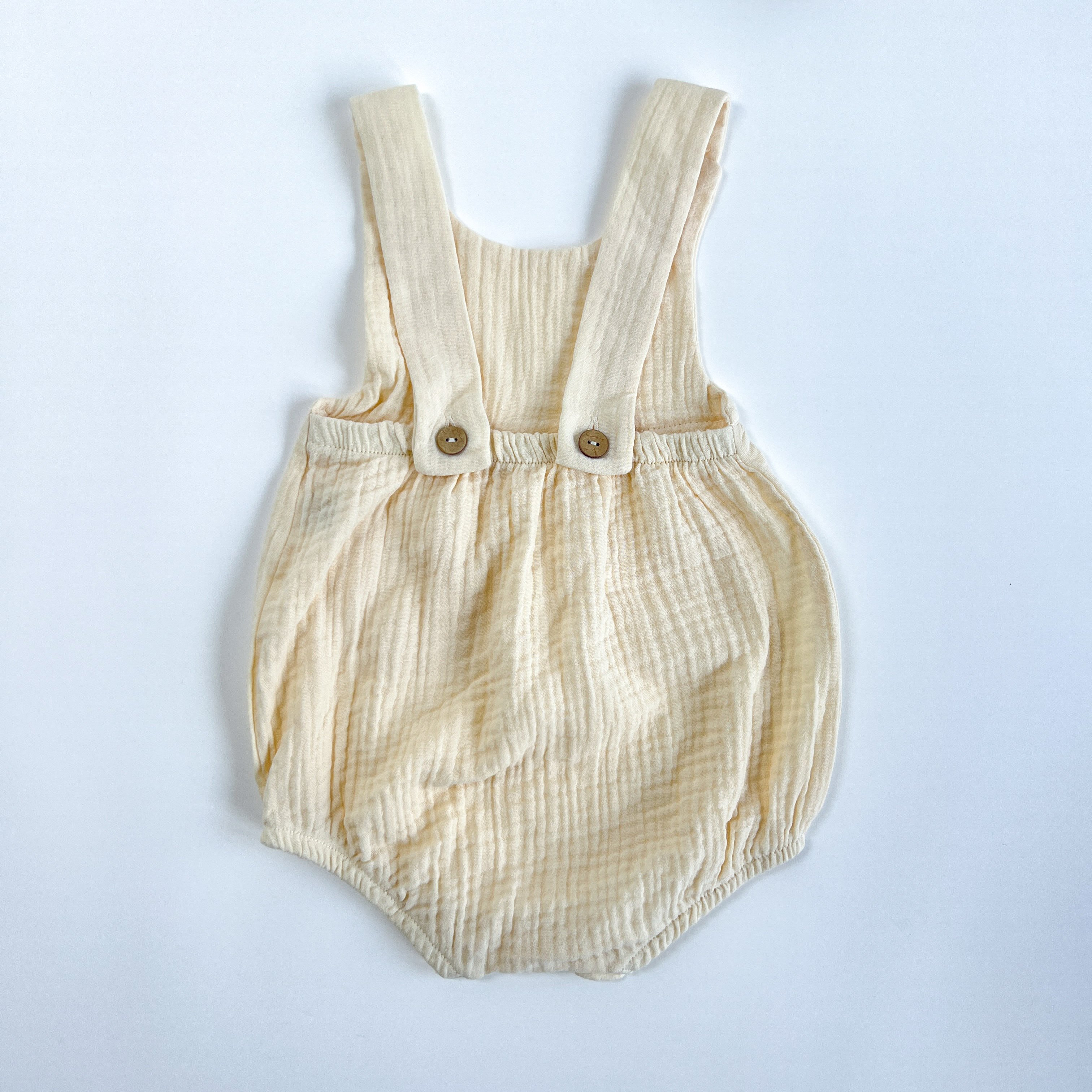 Summer Organic Cotton Muslin Baby Clothes Infant Sleeveless Pocket Romper Baby Solid Bodysuit