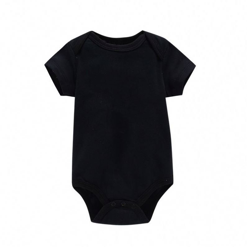 Summer 100% Cotton New Born Newborn Boys Girls Rompers Short Sleeve Pure Color Jumpsuits Baby Clothes Romper