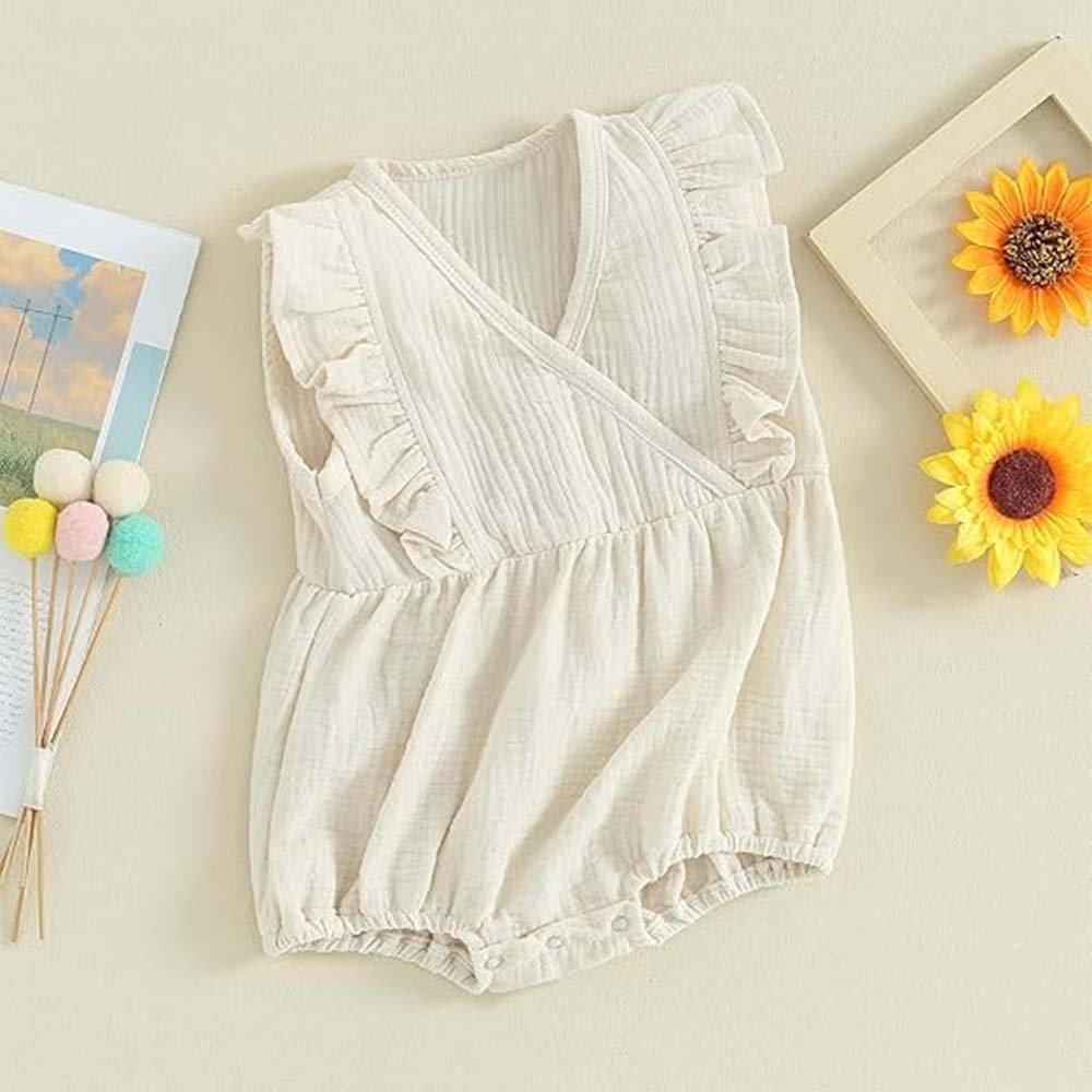 Wholesale Baby Clothing Solid Color Cotton Sleeveless Summer Baby Romper