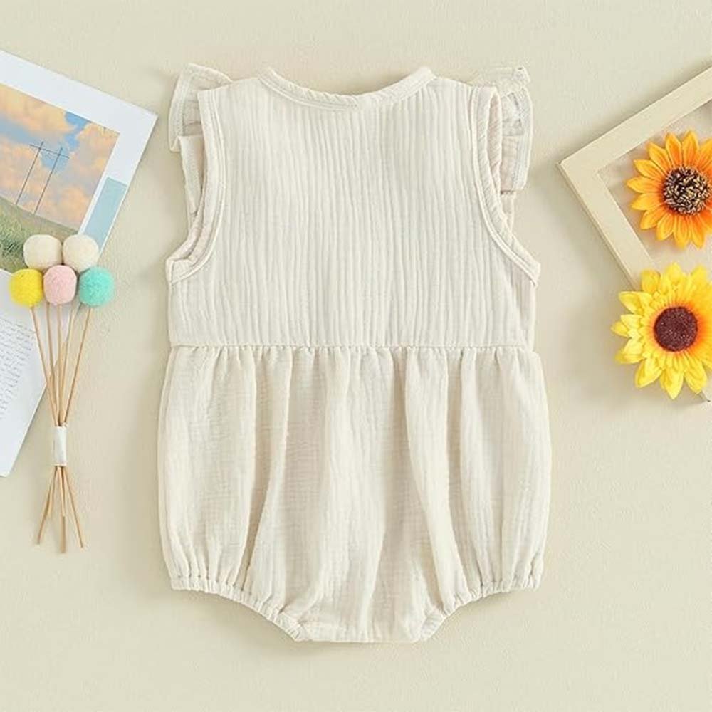 Wholesale Baby Clothing Solid Color Cotton Sleeveless Summer Baby Romper