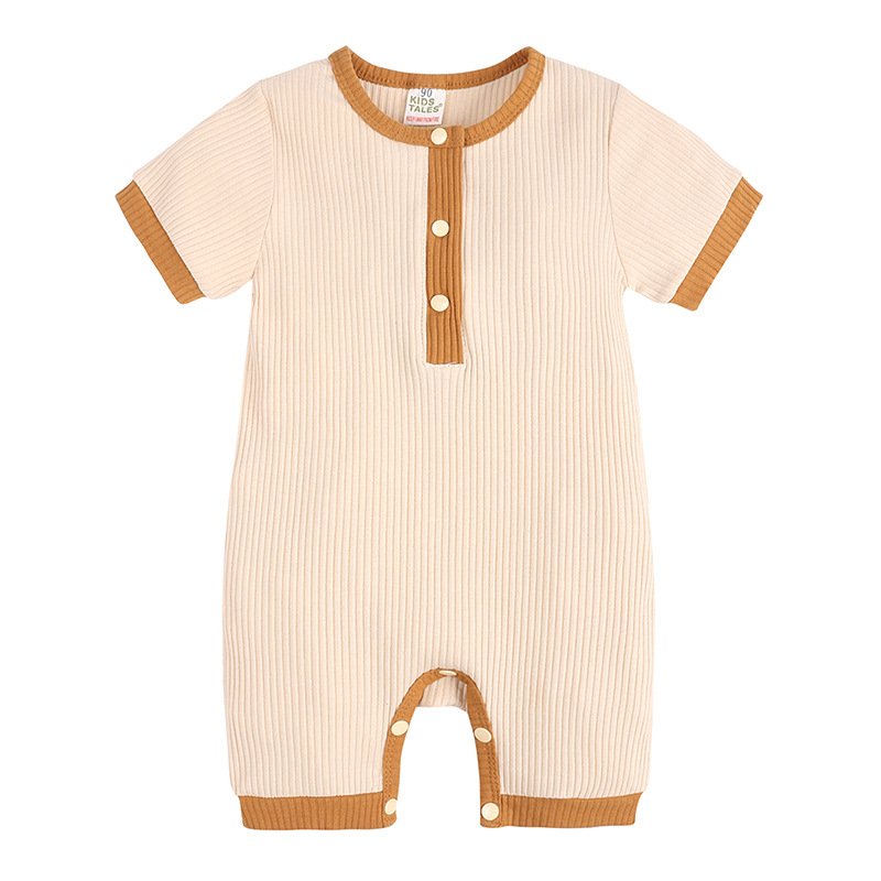 Newborn Baby Boy Girl Cotton Romper Knitted Ribbed Jumpsuit Infant Clothes Outfit Overalls