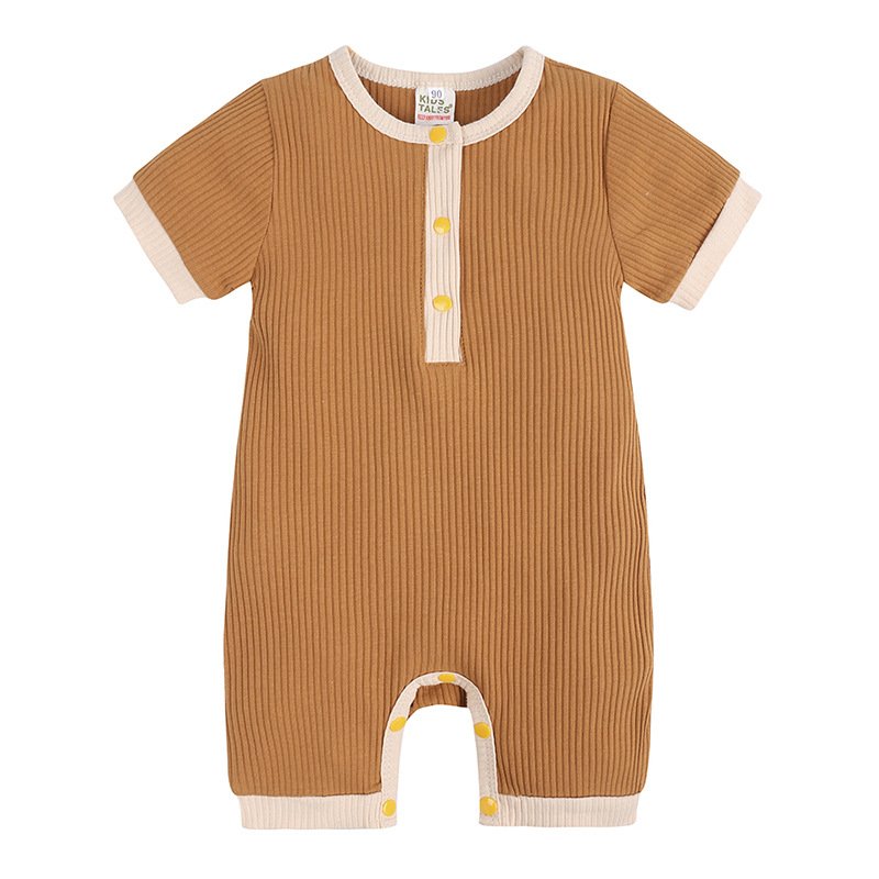 Newborn Baby Boy Girl Cotton Romper Knitted Ribbed Jumpsuit Infant Clothes Outfit Overalls
