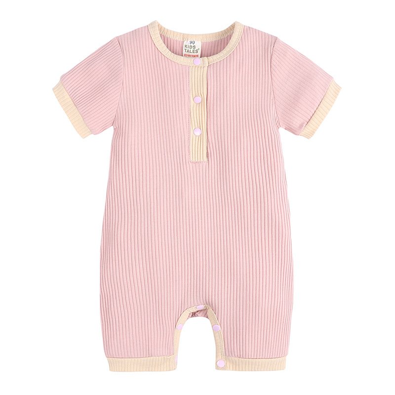 Newborn Baby Boy Girl Cotton Romper Knitted Ribbed Jumpsuit Infant Clothes Outfit Overalls