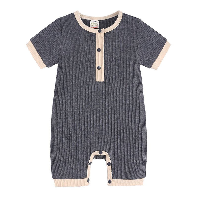 Newborn Baby Boy Girl Cotton Romper Knitted Ribbed Jumpsuit Infant Clothes Outfit Overalls