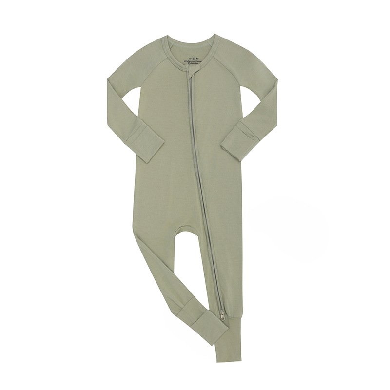 FSC Certified Organic Bamboo Cotton Baby Sleeper Bamboo Baby Clothes Long Sleeve Baby Zipper Rompers