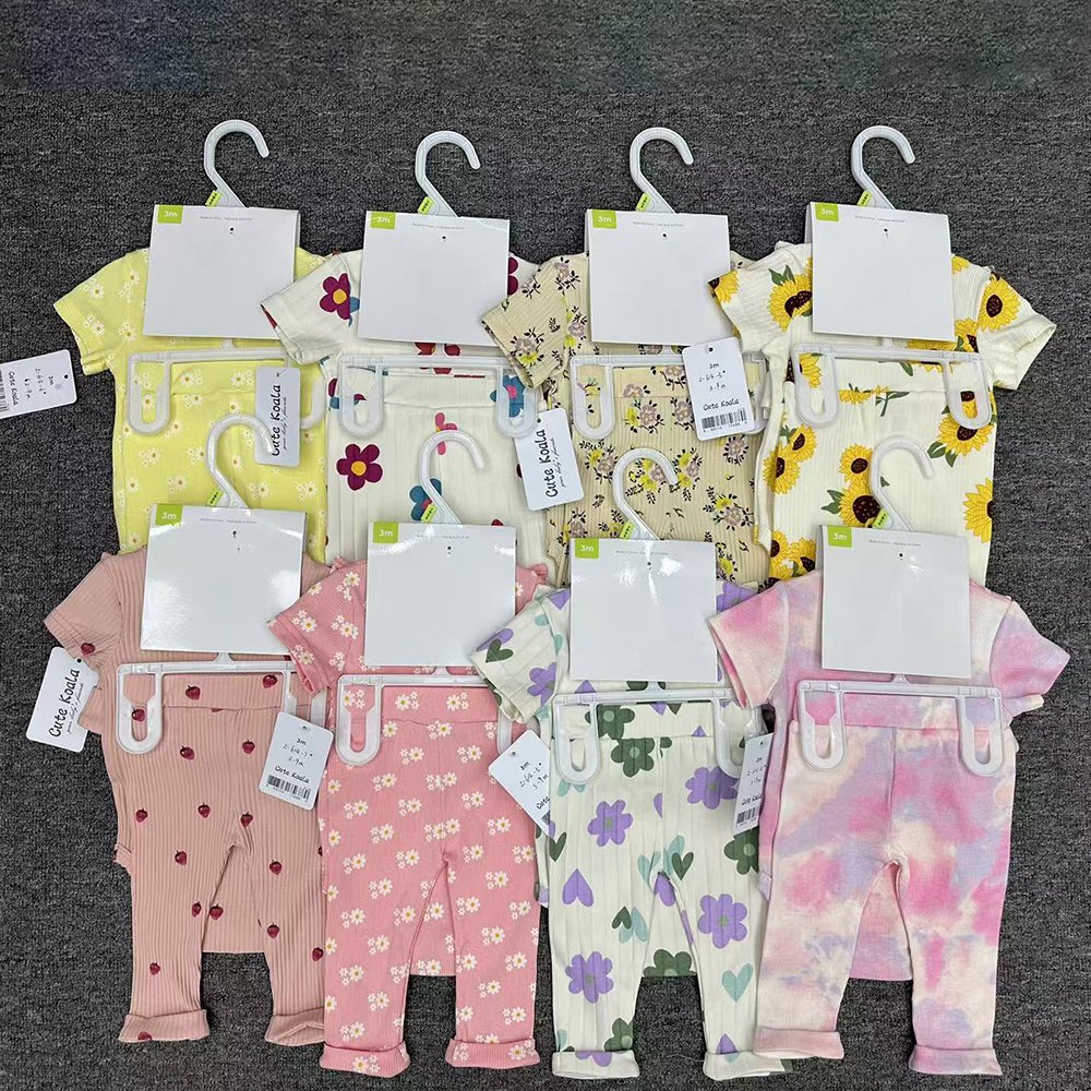 100% Cotton Newborn Baby Boys And Girls Romper 3pcs Sets Wholesale Children's Clothes Hat Pants Onesies Set Infant Bodysuit