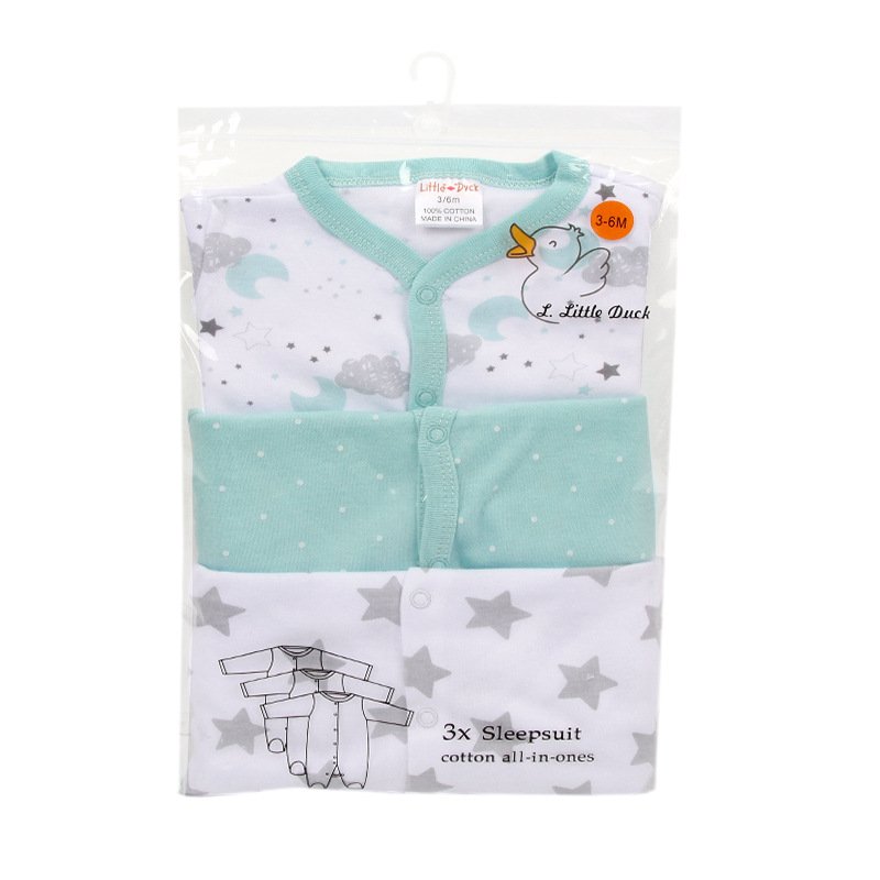 wholesale newborn cotton foot binding Cloth Romper 3pcs Pajama long sleeve Baby Bodysuit